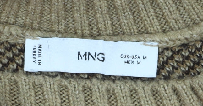 Womens UK Size 12 MNG Beige Pullover Jumper