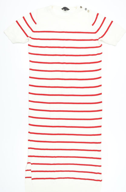 Dorothy Perkins Women's Red Striped Shift Dress L