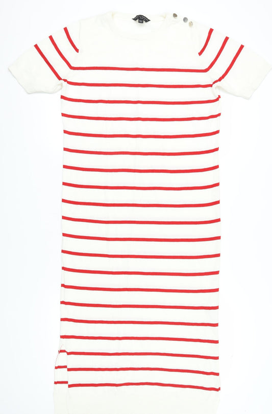 Dorothy Perkins Women's Red Striped Shift Dress L