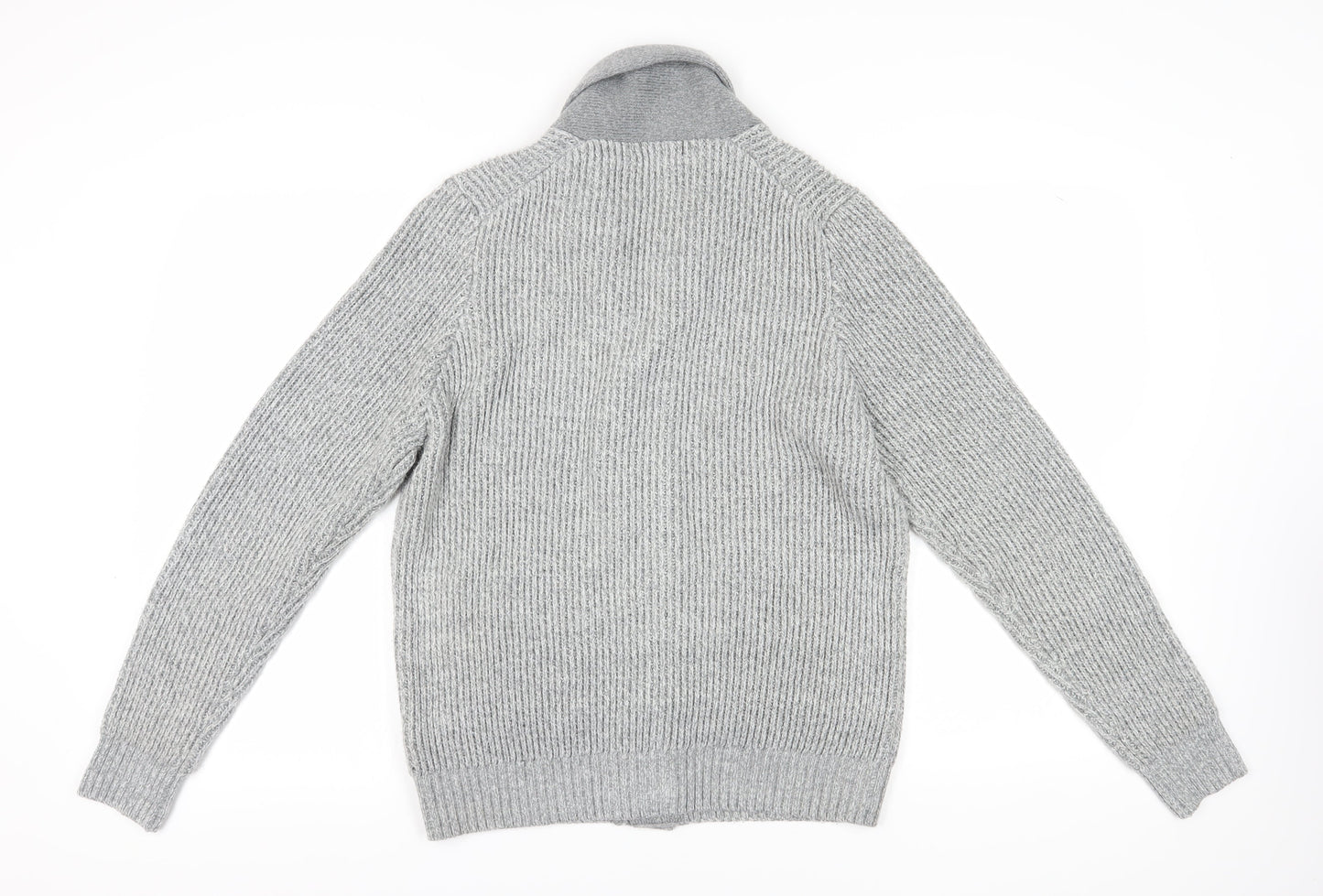 Marks and Spencer Grey Men's Cardigan Medium Collared