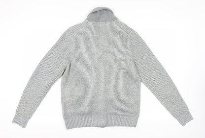 Marks and Spencer Grey Men's Cardigan Medium Collared