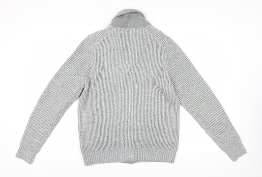 Marks and Spencer Grey Men's Cardigan Medium Collared