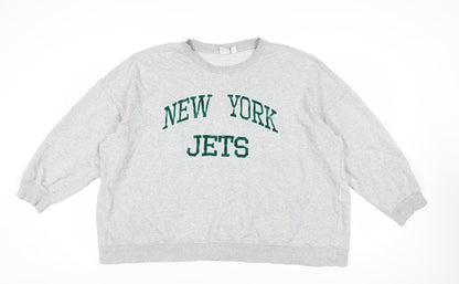 H&M Grey Sports Logo Sweatshirt L Unisex