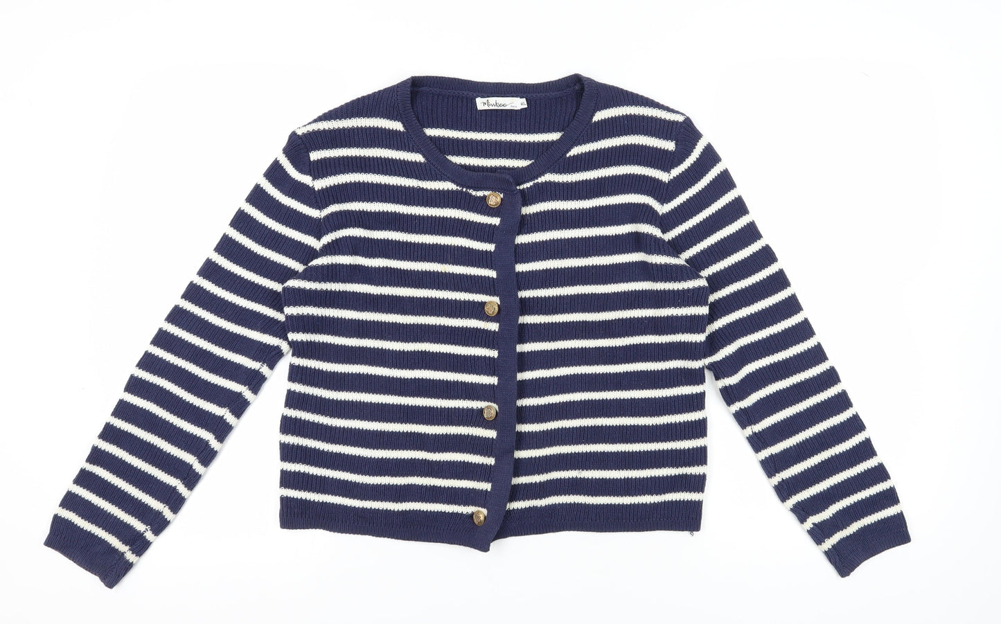 Misskoo Women's Blue Striped Cardigan M