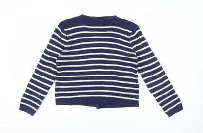 Misskoo Women's Blue Striped Cardigan M