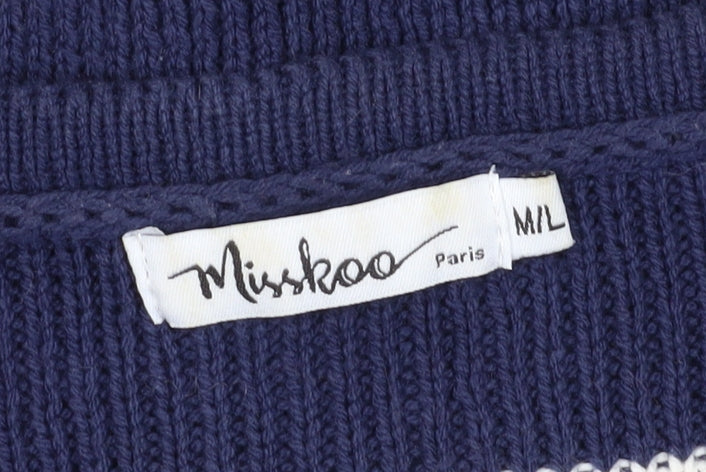 Misskoo Women's Blue Striped Cardigan M