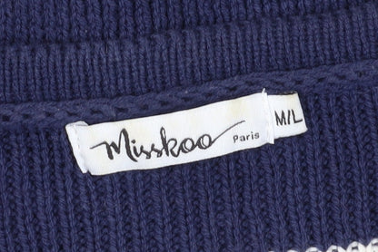 Misskoo Women's Blue Striped Cardigan M