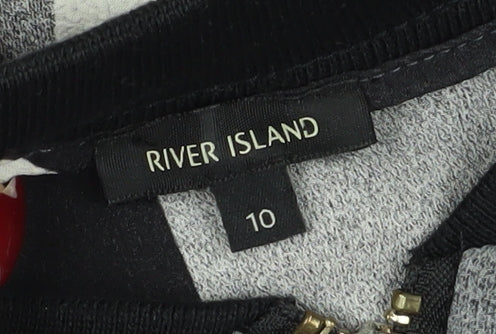 Womens UK Size 10 River Island Black  Blouse