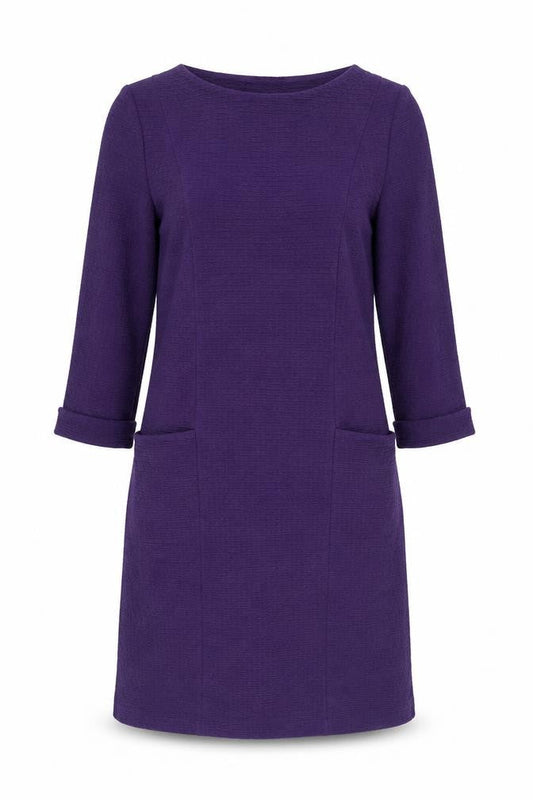 Front view of Roman Women's Purple Knit Dress, size 10
