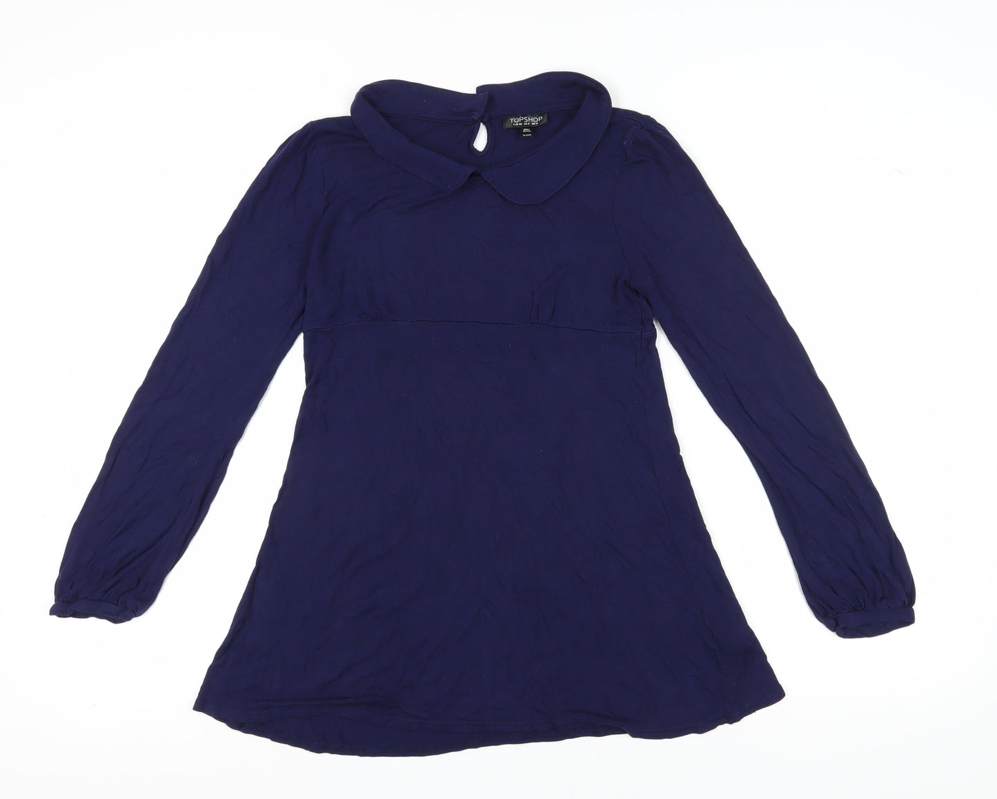 Womens UK Size 12 Topshop Blue Tunic Blouse