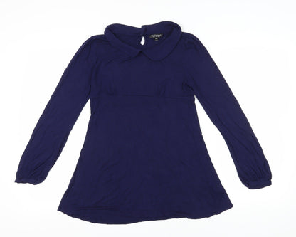 Womens UK Size 12 Topshop Blue Tunic Blouse