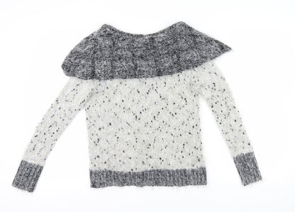 Preppy Women's Grey Pullover Knit Jumper One Size