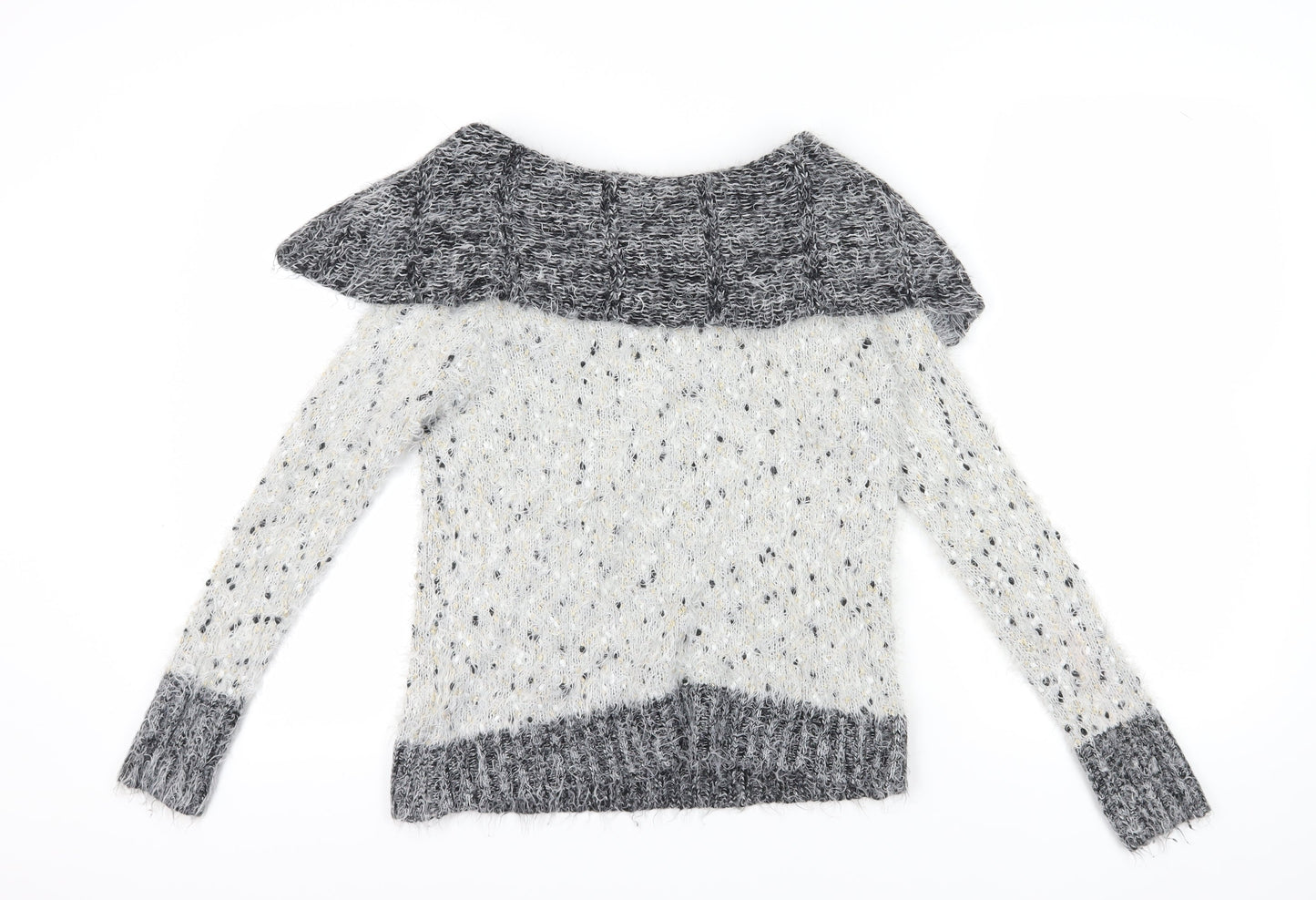 Preppy Women's Grey Pullover Knit Jumper One Size
