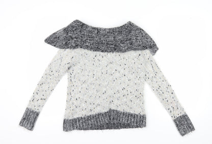 Preppy Women's Grey Pullover Knit Jumper One Size