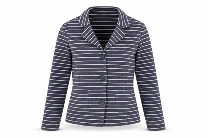 Tulchan Women's Blue Striped Jersey Button-Up Size 10