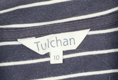 Tulchan Women's Blue Striped Jersey Button-Up Size 10