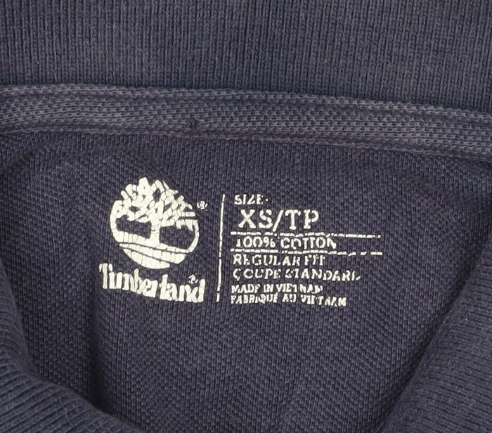 Timberland Men's Blue Short Sleeve Polo XS, 100% Cotton