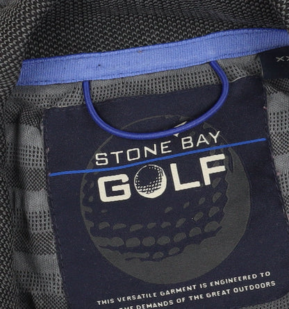 Stone Bay Men's Grey Striped Golf Polo 2XL