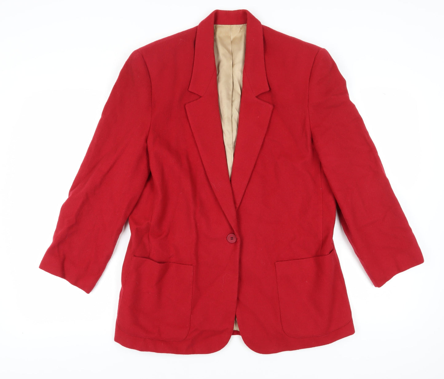 Lands' End Women's Red Blazer Size 12 Notch Lapel