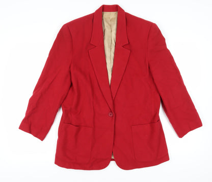 Lands' End Women's Red Blazer Size 12 Notch Lapel