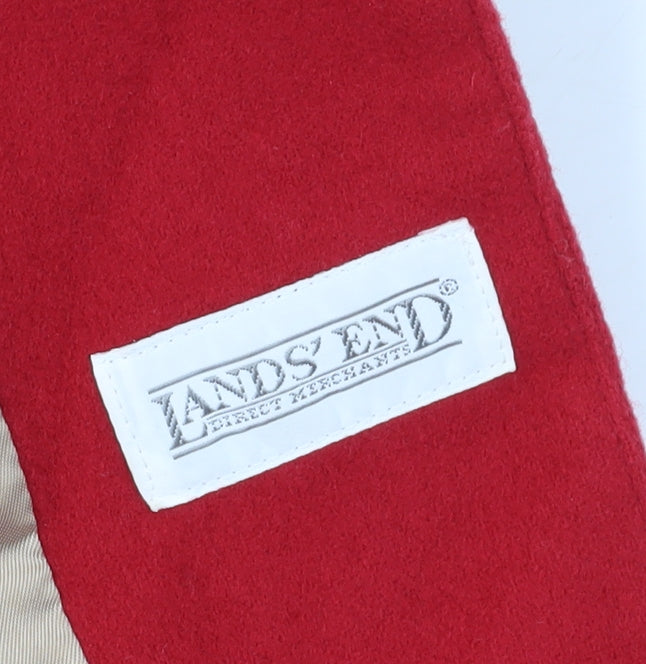 Lands' End Women's Red Blazer Size 12 Notch Lapel