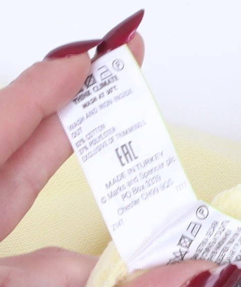 Womens UK Size 8 Marks and Spencer Yellow Pullover Hoodie