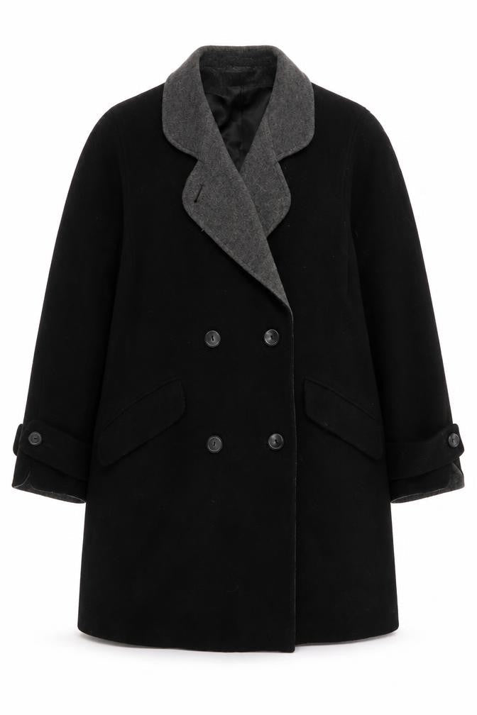 Womens UK Size 12 House of Fraser Black Pea Coat