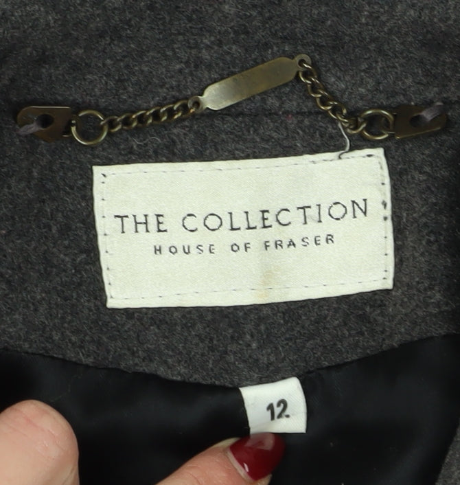 Womens UK Size 12 House of Fraser Black Pea Coat