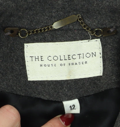 Womens UK Size 12 House of Fraser Black Pea Coat