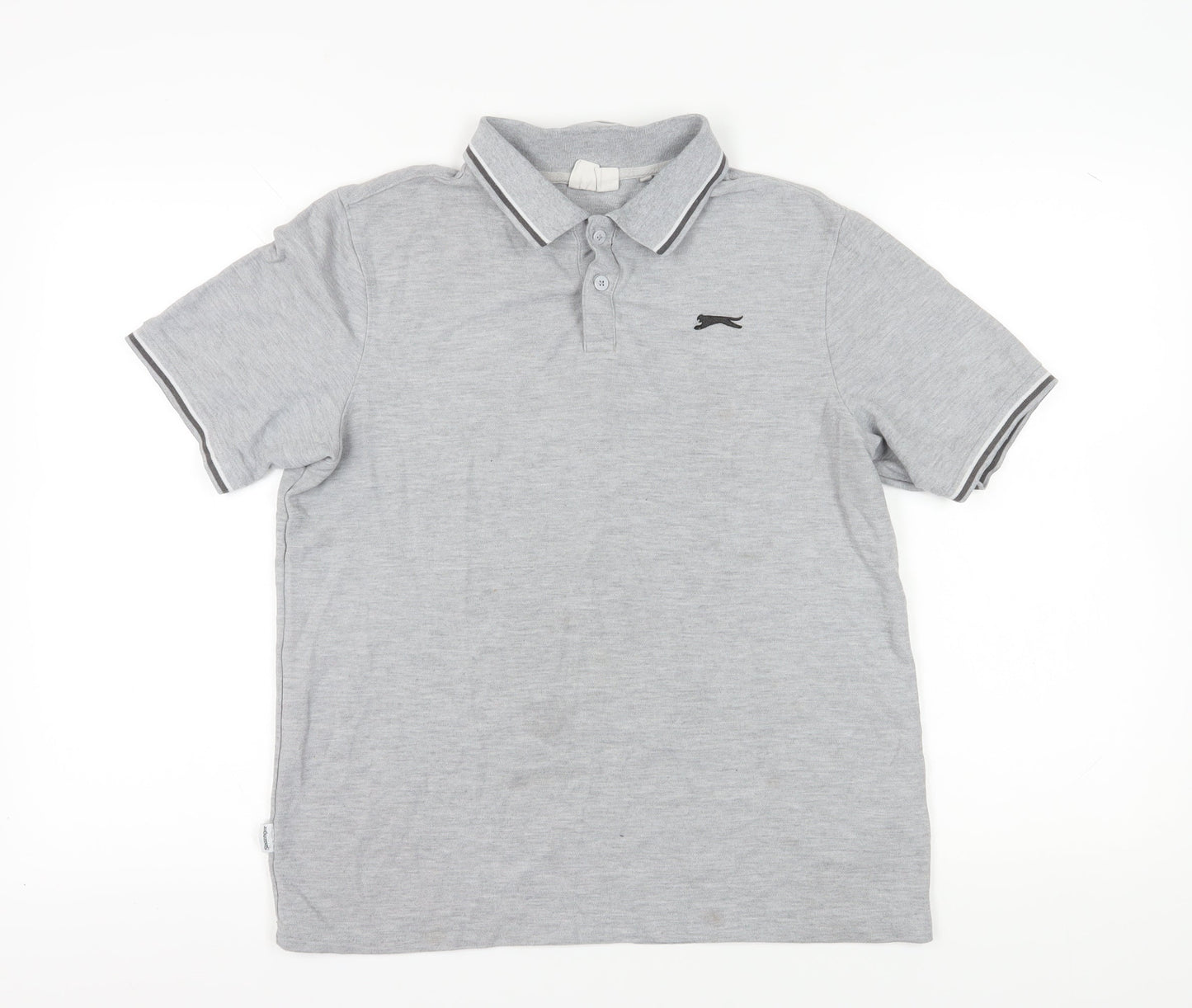 Slazenger Men's Grey Polo, Medium, Short Sleeve