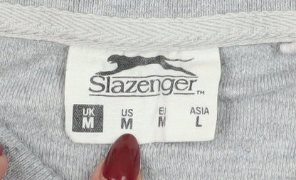 Slazenger Men's Grey Polo, Medium, Short Sleeve