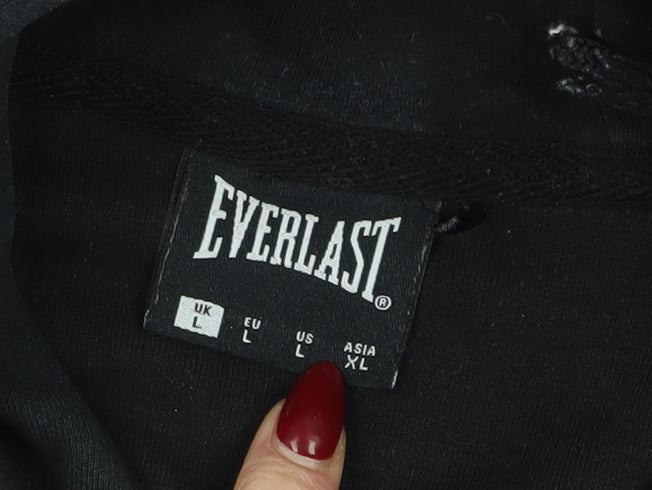 Mens UK Size L Everlast Black Pullover Hoodie