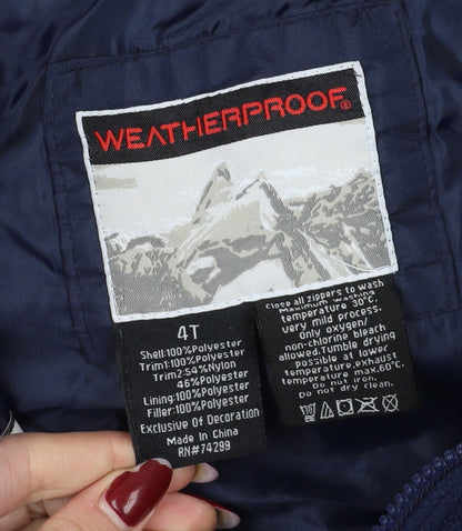 Weatherproof Unisex Kids Blue Ski Trousers Snowsuit Size 4