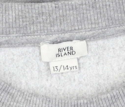 River Island Girls Grey Pullover Sweatshirt 13-14 Years