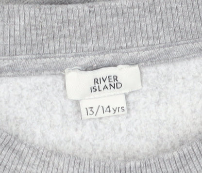 River Island Girls Grey Pullover Sweatshirt 13-14 Years