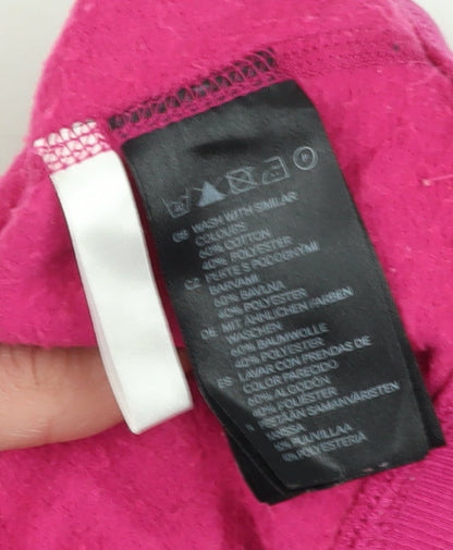H&M Girls Pink Full Zip Sweatshirt 13-14 Years Casual