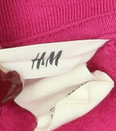 H&M Girls Pink Full Zip Sweatshirt 13-14 Years Casual