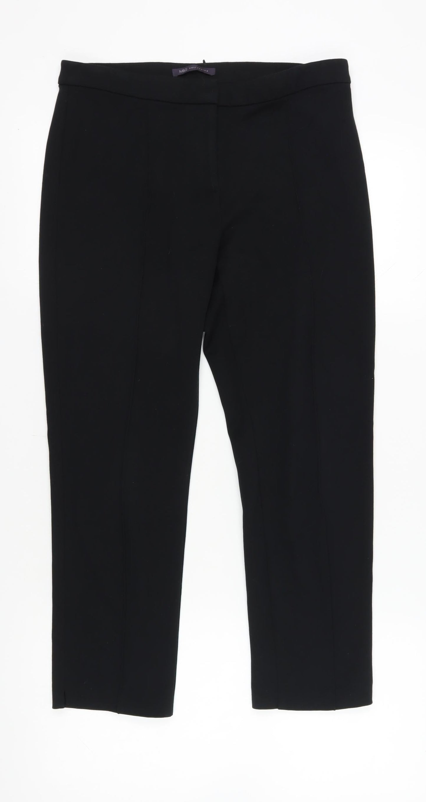 Womens UK Size 12 Marks and Spencer Regular Fit Dress Pants Black Trousers