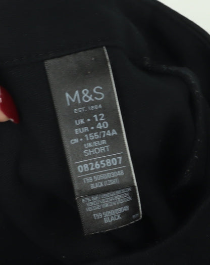 Womens UK Size 12 Marks and Spencer Regular Fit Dress Pants Black Trousers
