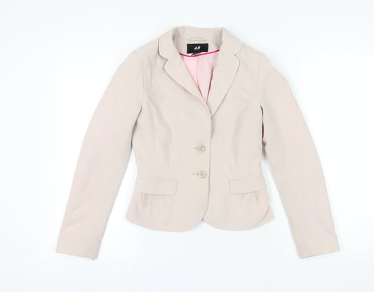 H&M Women's Beige Blazer Jacket Size 6 Business Casual