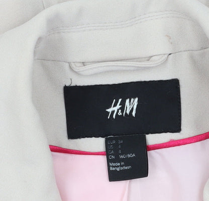 H&M Women's Beige Blazer Jacket Size 6 Business Casual