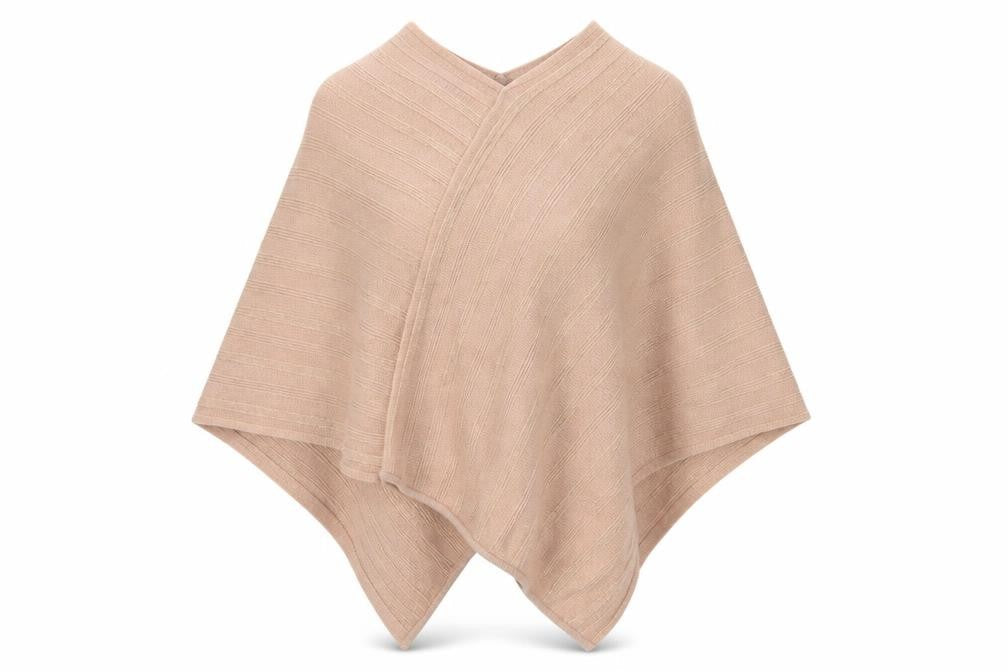 Next Women's Beige Poncho S/M Metallic Knit