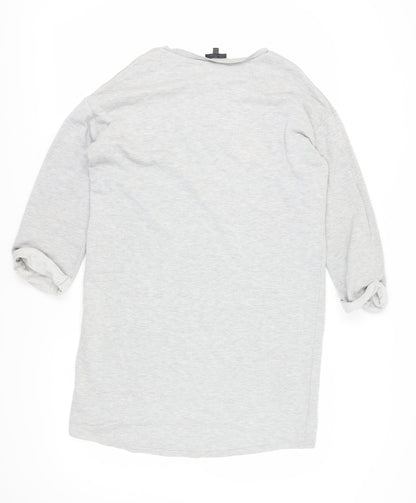 Topshop Women's Grey T-Shirt Dress Size 12