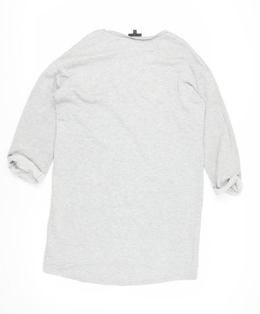 Topshop Women's Grey T-Shirt Dress Size 12