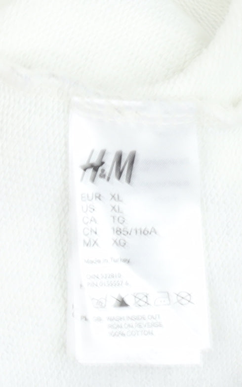 Mens UK Size XL H&M White Pullover Sweatshirt