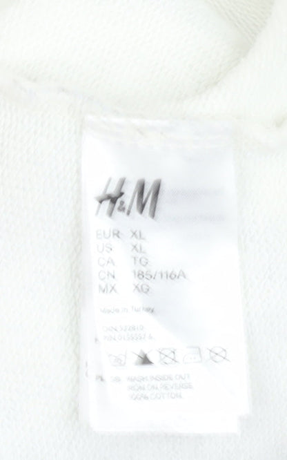Mens UK Size XL H&M White Pullover Sweatshirt
