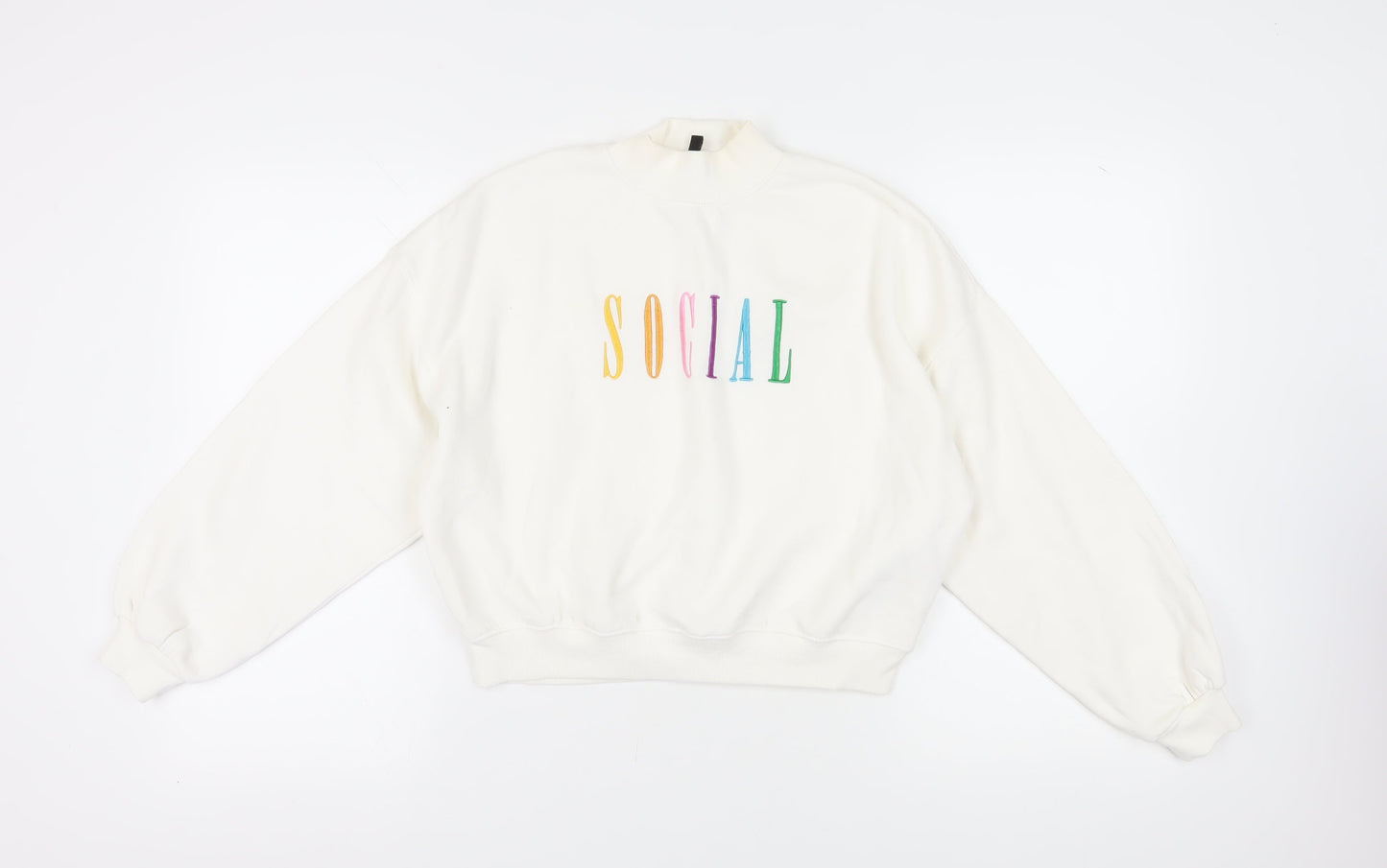 H&M Divided Women's White Pullover Sweatshirt S