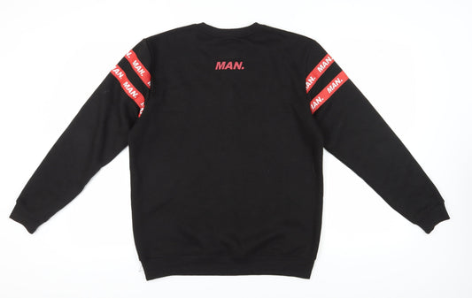 Mens UK Size M boohooMAN Black Pullover Sweatshirt