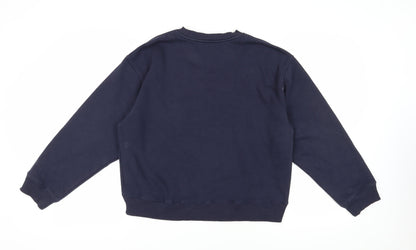 H&M Unisex Blue Logo Pullover Sweatshirt S