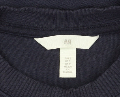 H&M Unisex Blue Logo Pullover Sweatshirt S
